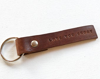 Upcycled Leather Keychain // custom keychain // personalized keychain // leather keychain // monogram keychain // gift ideas