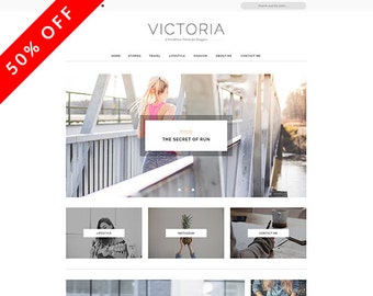 Victoria - A Responsive WordPress Blog Theme - Feminine Wordpress Theme - Blog Template - Fashion Template - Wordpress Blog Theme