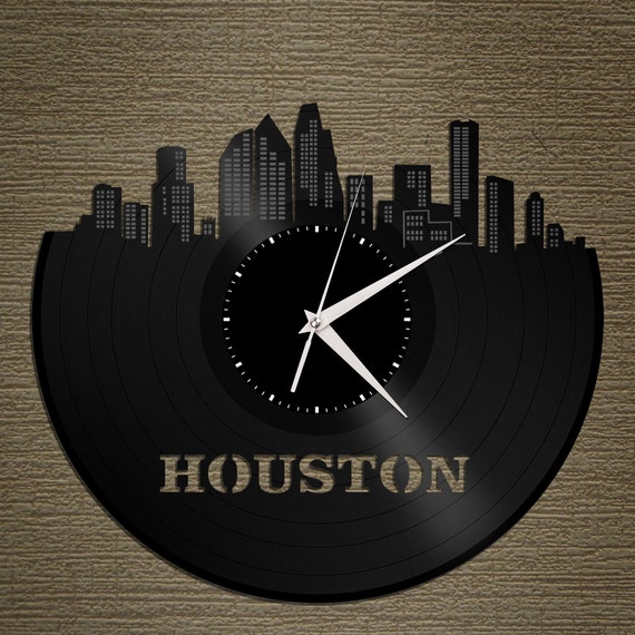 Houston Skyline Houston Texas Clock Texans Wall Clock