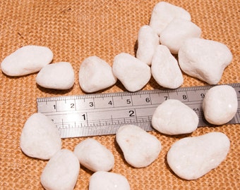 White Pebbles For Terrarium, Calcite Pebbles, Small White Pebbles, Pebble Vase Filler, Terrarium Supplies, Fairy Garden Stones