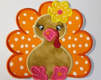 Thanksgiving Turkey - Ready to Ship FAST - Iron On or Sew On Embroidered Applique