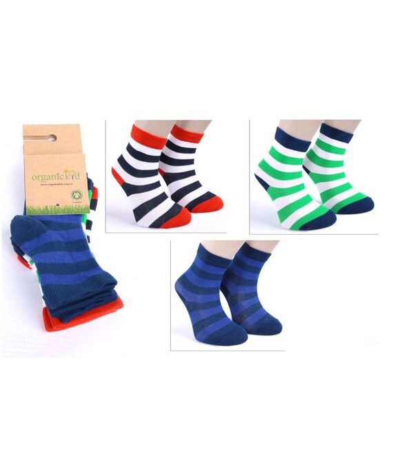 Organic Sock Set of 3 piece for boys toddler boy striped