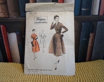 Vintage early 1950's coat dress pattern...unused.