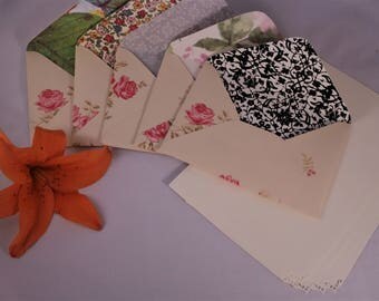 Floral Letter Writing Set - stationery gift set of 5 or 10, writing paper, gift for her, anniversary present, birthday, lined envelope