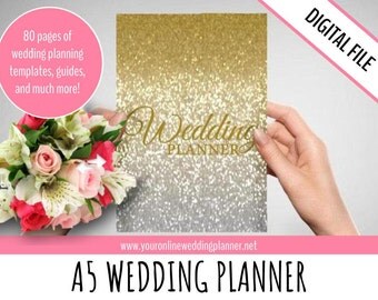 Printable Wedding Planner A5, DIY Wedding Organizer, ULTIMATE Wedding Planner, PDF, simple wedding planner, printables