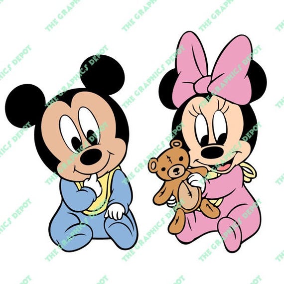 Download Baby Mickey Mouse Baby Minnie Mouse svg dxf png eps files