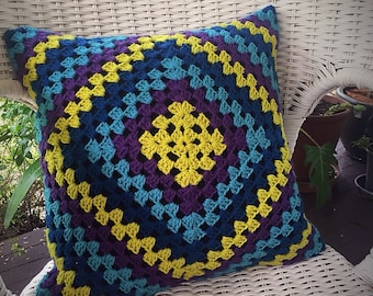 Crochet Granny Square Cushion