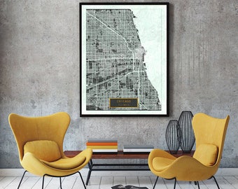 CHICAGO Illinois City Map Chicago Illinois Art Print Chicago poster CHICAGO map art United States of America Poster Illinois Jack Travel