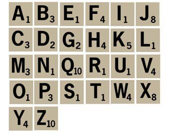 Scrabble Tiles SVG, Scrabble EPS, Scrabble Stencil, Letter Stencils Cricut, Scrabble Cut File, Scrabble Scrapbook, Letter Cutout, SVG File