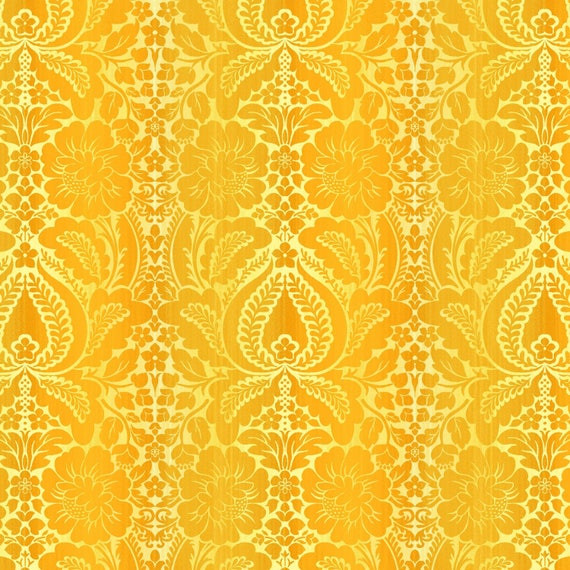 SALE Yellow Damask from the Jardinier Collection by Jennifer