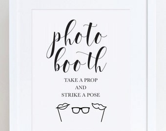 Grab a Prop and Strike a Pose Printable Chalkboard Style