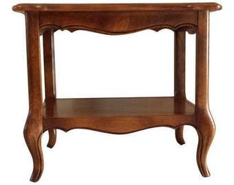 Ethan Allen French Country Two Tier end table /side table, accent table square shape