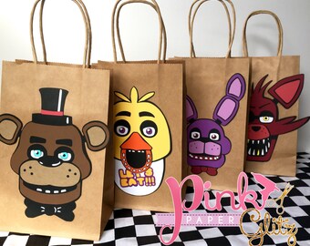 Five Nights at Freddy's Favor Bags, FNAF Favor bags, Five nights at freddys Birthday Party, FNAF Birthday Party