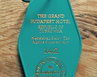ON SALE! Grand Budapest Hotel Inspired Keytag - In Teal & Gold!