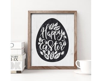 Happy Easter sign, Easter decoration, Easter eggs sign, Christian wall art, religious Easter wood sign, Easter photo prop, DIGITAL PRINT
