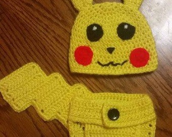 Pikachu Hat & Diaper Cover