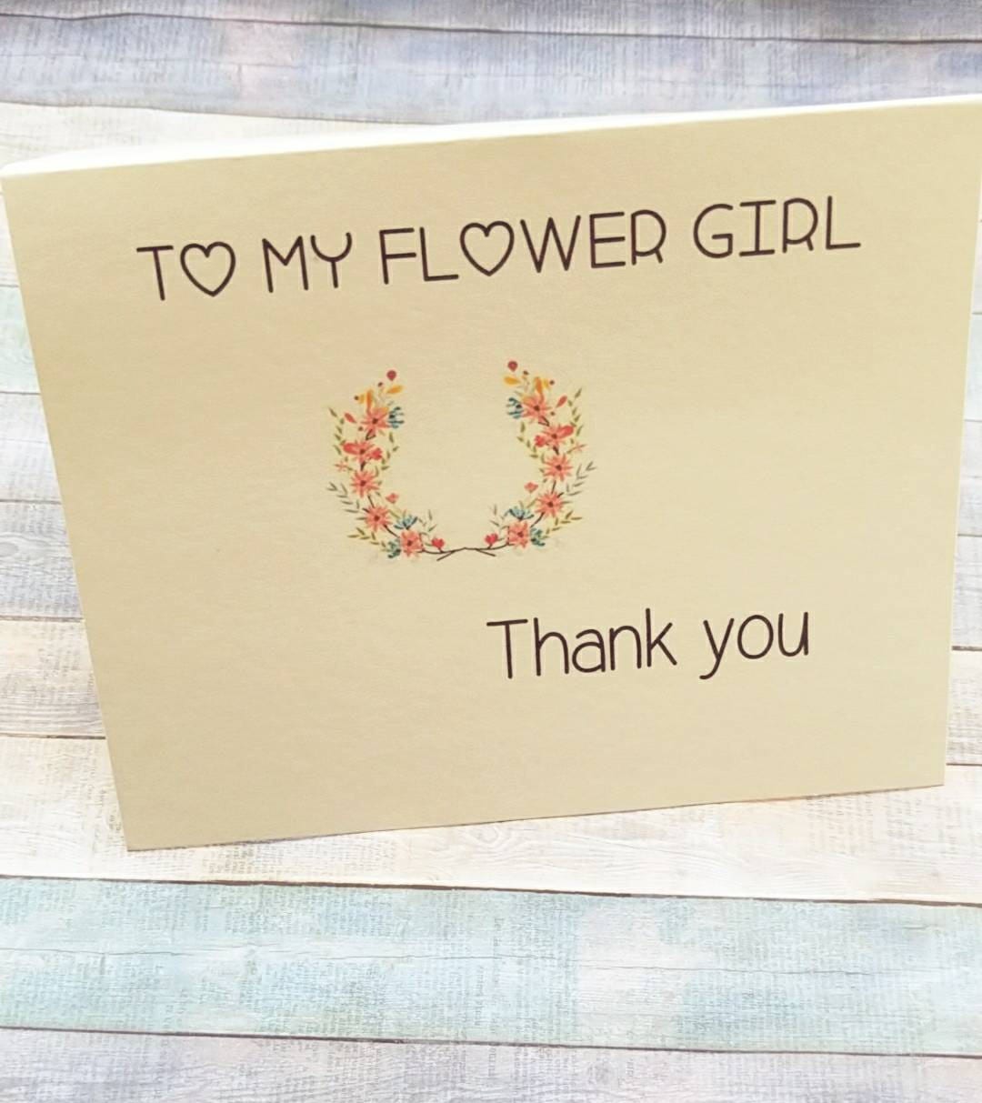 Thank you flower girl Card THANK YOU for being my flower