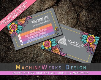 LuLa Business Card • LLR Business Cards • Home Office Approved Fonts and Colors • LuLa Marketing Materials Retailer • MachineWerks Floral