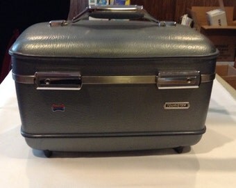 Vintage American Tourister Train Case Blue