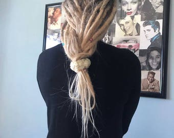 Human hair Dreadlock extensions approx. 30 / 40cm, blond, 1 cm diameter - free shipping / postage free