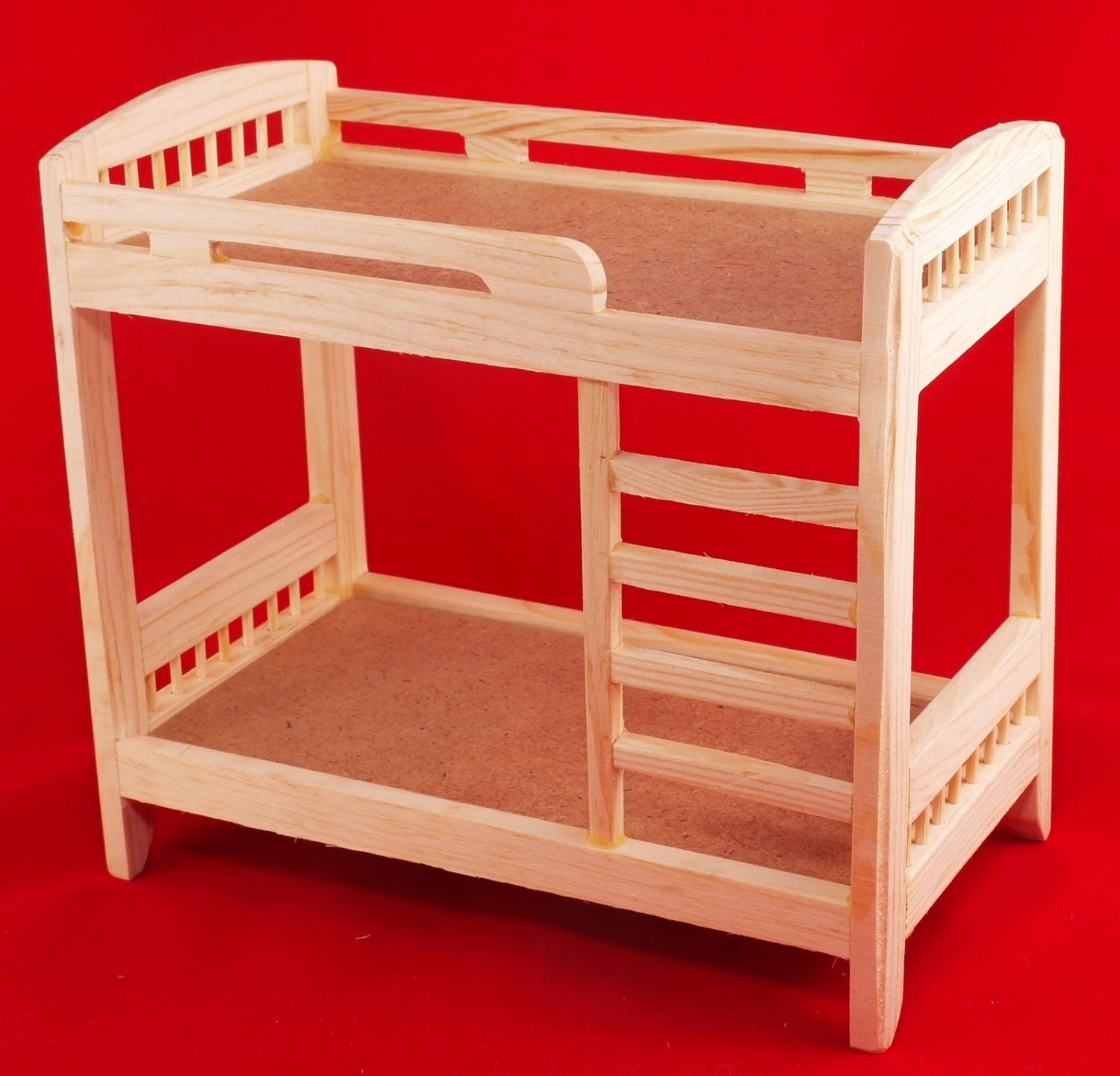 Bunk BED 2tier wooden DOLLHOUSE furniture one inch by PapaKarloUA