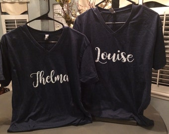 Thelma and Louise V Neck Tee Set