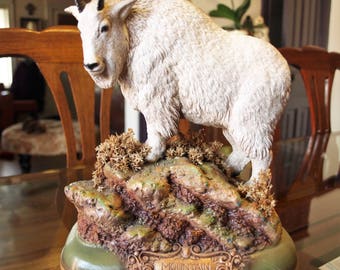 Vintage Mountain Goat Sculpture (limited edition) by Frank Dougherty 1988 – signed by Artist