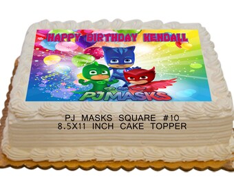 PJ Masks Personalized Edible 8.5x11 inch Birthday Cake topper