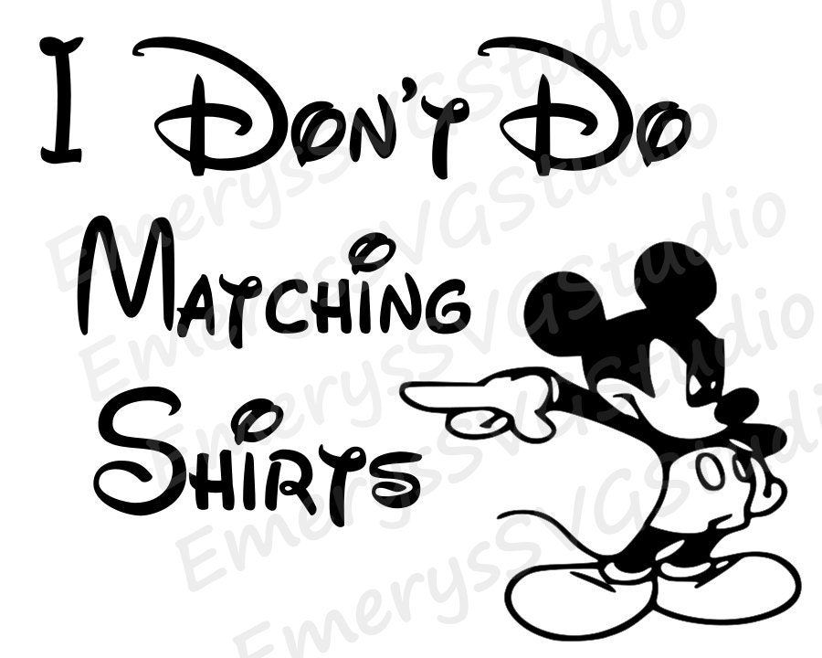 Download SVG DXF File for Mickey I Don't Do Matching Shirts
