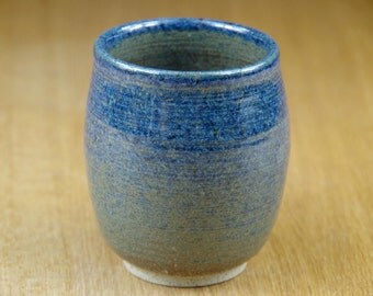 Handmade Handless Mug, Blue Pottery Cup, Coffee Cup, Handmade Stoneware Teacup, Ceramic Tumbler