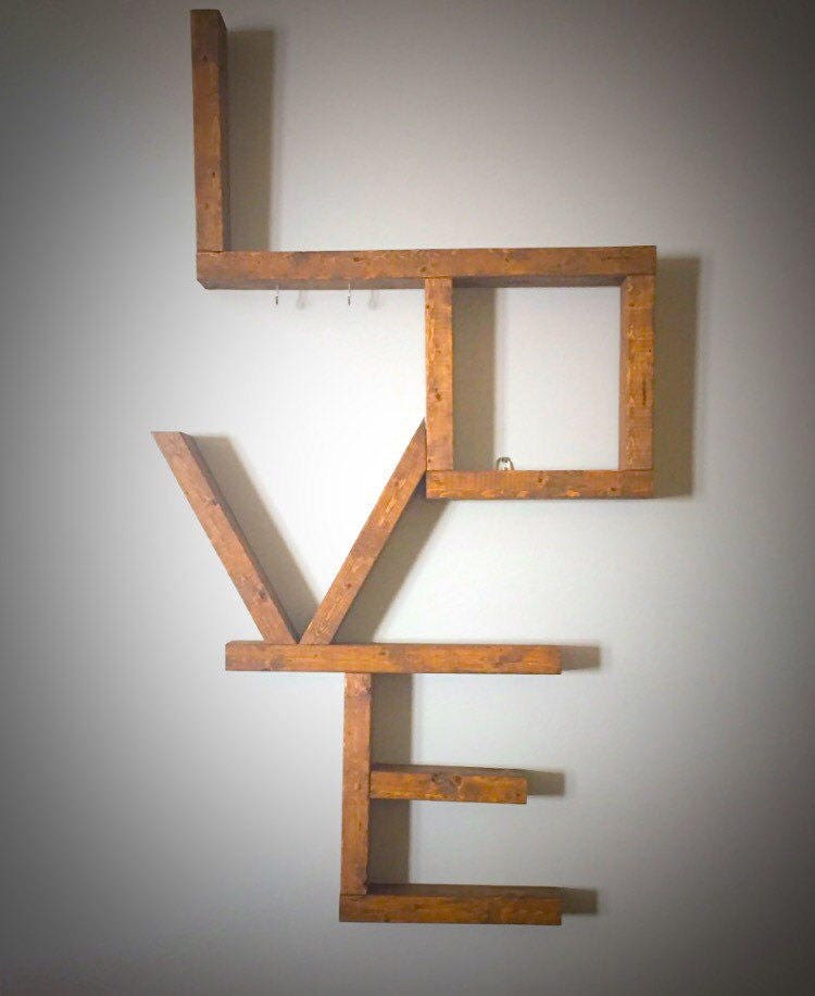 Wooden Love Shelf Love Sign Wooden Love Love Shelf Rustic