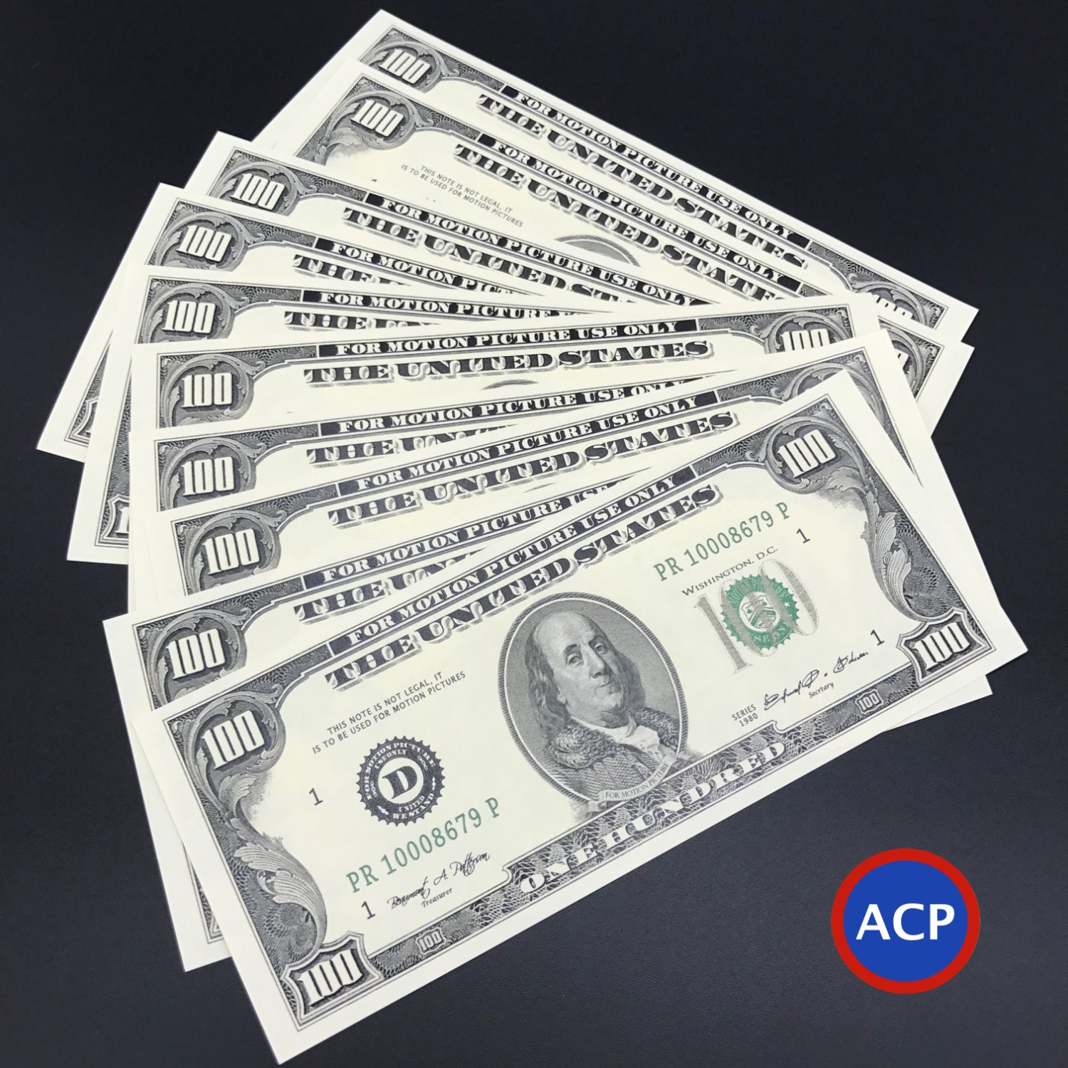 10x 100 Dollar Bills 1000 Dollars 1980s by TheBestPropMoney