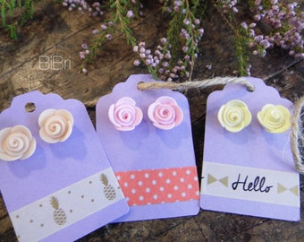 Pastel rose beads earrings bibri
