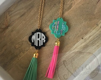 Monogram Tassel Necklace