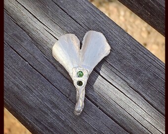 Silver ginko leaf pendant