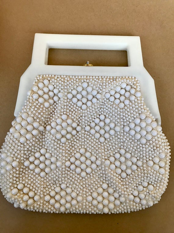 white vintage purse