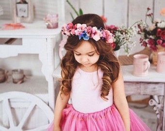 Flower Girl Crown \ Headpiece Baby Flower Headband Toddler Headband Baby Girl Headband Birthday Crown Girl Birthday