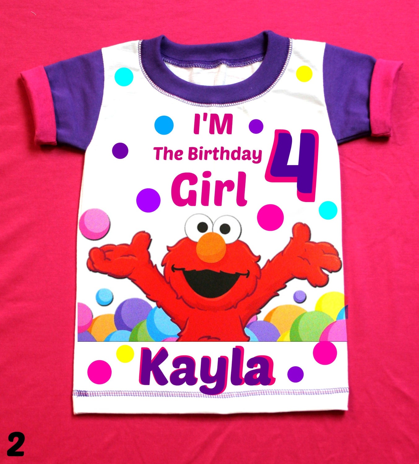 Elmo Birthday Girl Shirt Personalized shirt by FantasyKidsParty