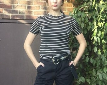 90s Striped Stretchy Top
