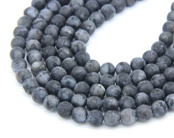 Matte Black Labradorite Beads 8mm Natural Black Gray Gemstone Genuine Labradorite Blue Flash Mala Beads Dark Gray Labradorite Beads supplies