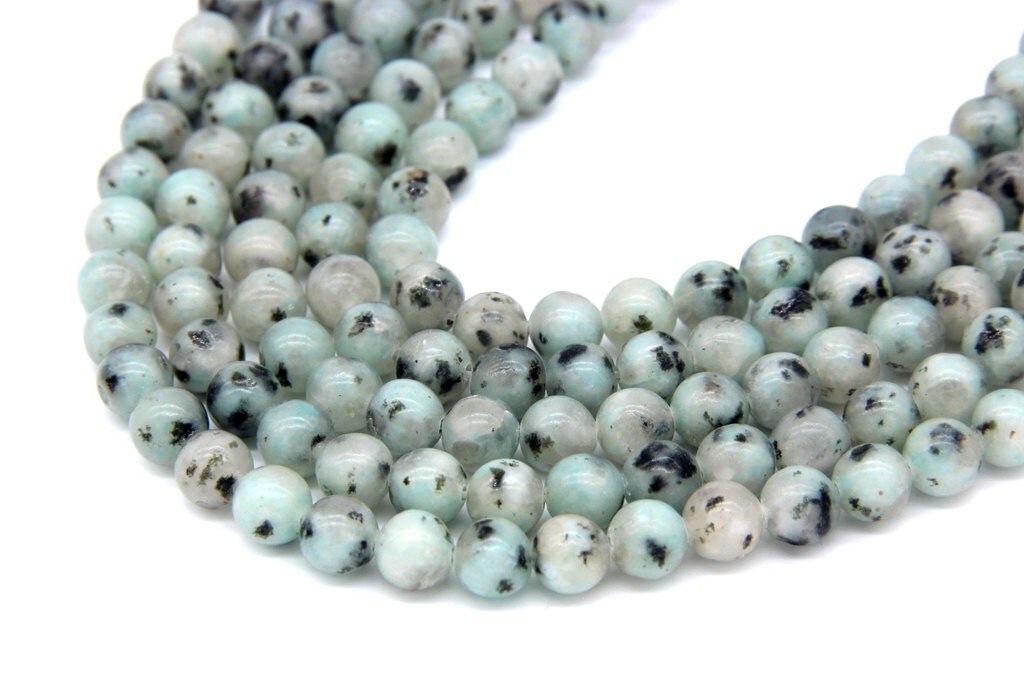 Sesame Jasper Beads 6mm 8mm Kiwi Jasper Polish Natural Aqua