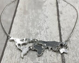 World Map Necklace, World Necklace, World jewelry, World Map, World, Earth Necklace, Globe Necklace, Globe jewelry, Globe Pendant, Necklace