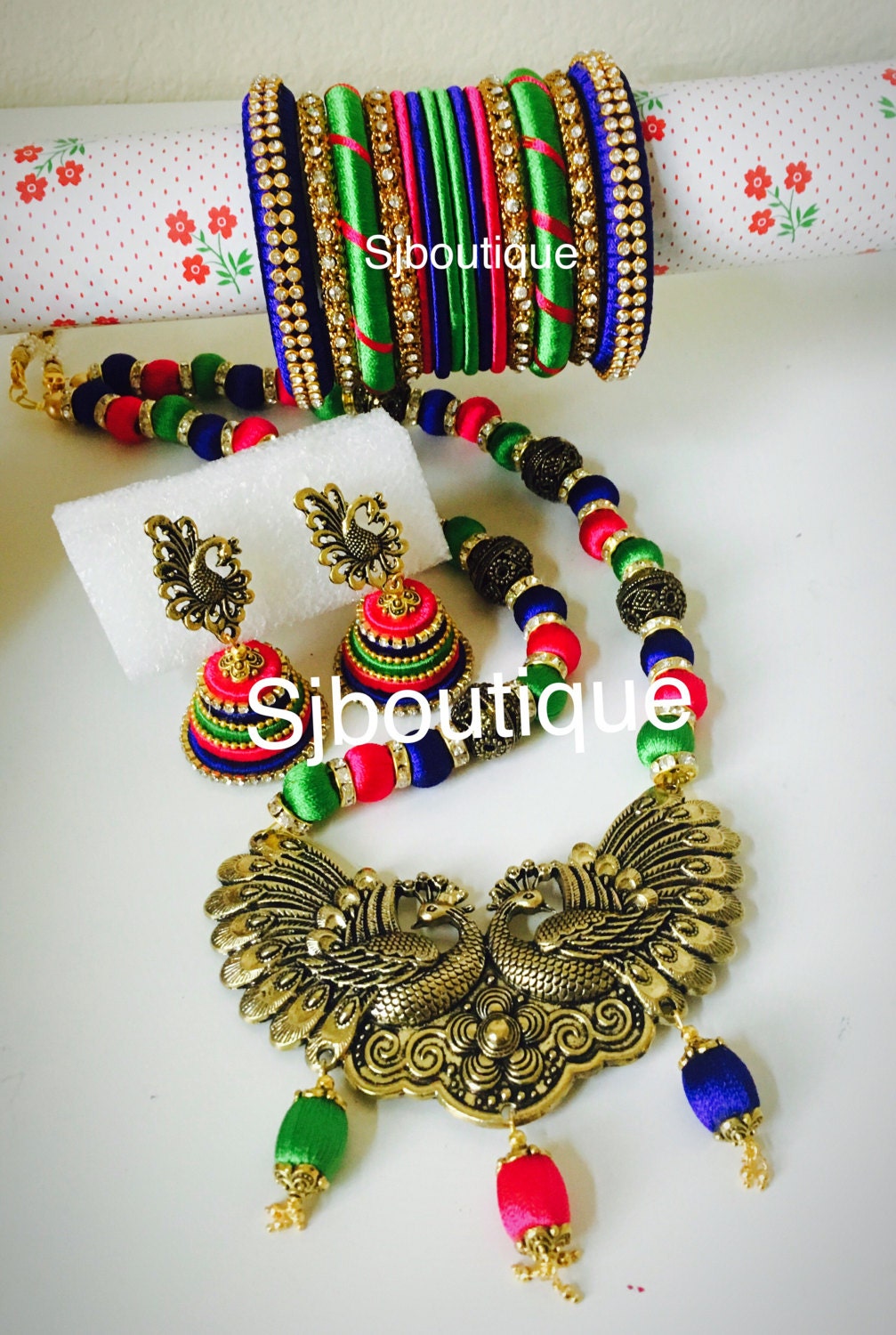 Silk Thread Necklace Set