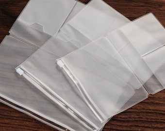 Travelers Notebook Frosted PVC Plastic Zipper Pouch and Card Holder A5, A6, and Pocket Size