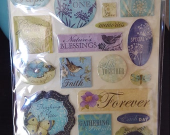 E34 - K & Company - Susan Winget "Clearly Yours" Epoxy Stickers - 20 pc