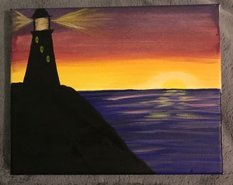 Painted Lighthouse | Etsy