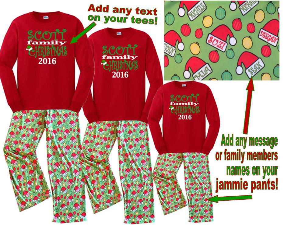 Personalized Family Christmas Pajama Set Custom Family by PJMugs