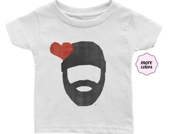 Bearded Lumberjack Love Infant / Baby Short-Sleeve Shirt | Beard Love Baby T-Shirt | Bearded Love Infant Tee | I Heart Beards Lumberjacks