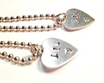 sister necklaces, big little sorority, sorority sister necklaces, hand stamped necklaces, big sister, little sister, rush gifts, Greek life