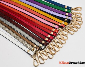 1.2 cm Genuine Real Leather Purse Crossbody Shoulder Strap Adjustable Replacement Handbag DIY Metal Handle Purse Chain Link Clutch Chain